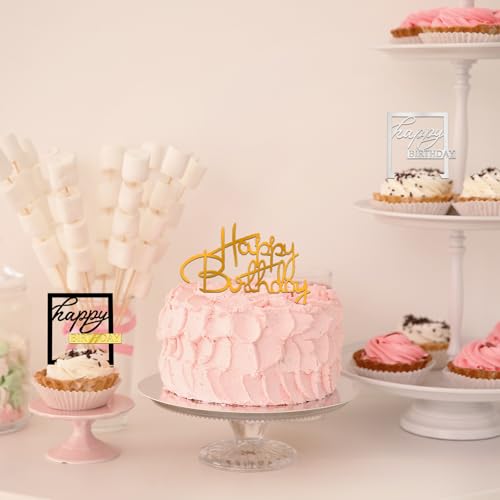 30PCS Happy Birthday Cake Toppers - Acrylic Double-Sided Set