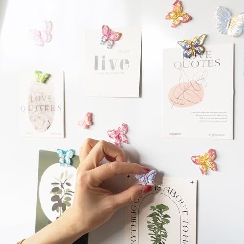 KEYDUACU 12-Piece 3D Butterfly Fridge Magnets for Whiteboards and Lockers