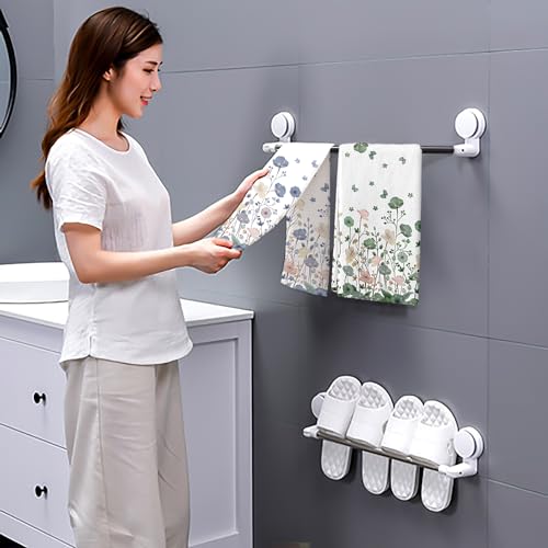 Floral Hand Towels Set of 2 - Soft Absorbent Summer Design 18"x26"