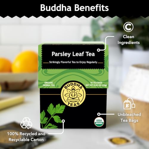 Organic Parsley Leaf Tea by Buddha Teas - Herbal, Caffeine-Free, 18 Bags