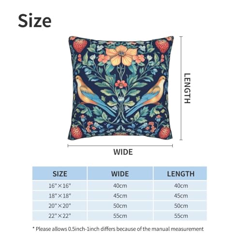 Chinoiserie Blue Bird Throw Pillow Covers - 18x18 Inch, Set of 2