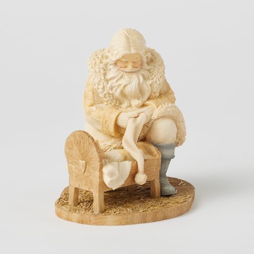 Christmas Santa and Baby Jesus Figurine - Foundations Collection, 5.12 Inch