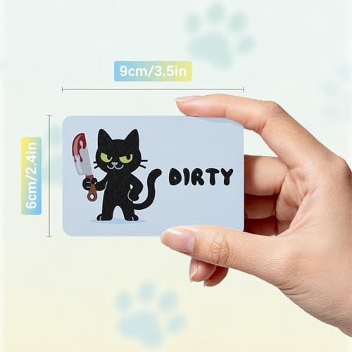 2-Pack Cat Design Dishwasher Clean Dirty Magnets - Reversible