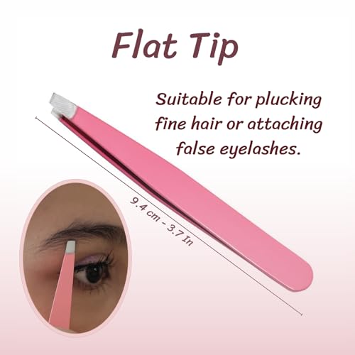 BRHEMA 4-Piece Professional Eyebrow Tweezers Set with Precision Tips