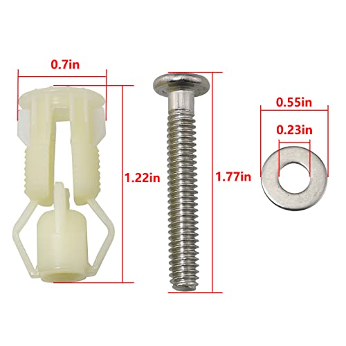 FMHXG Toilet Seat Screw Set - 2PCS Universal Fixing Bolts, White