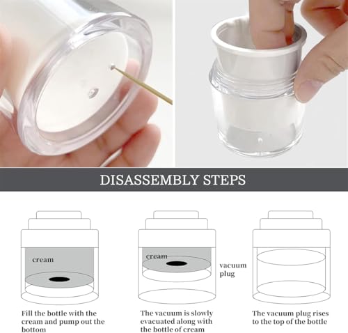 Airless Pump Jar Refillable 0.5 OZ Moisturizer Container Vacuum Bottle