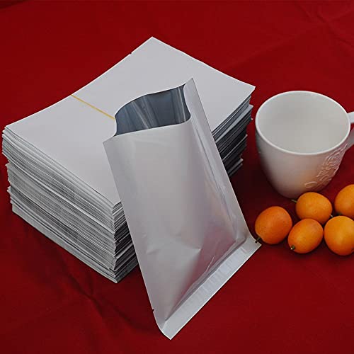 200 Pcs White Metallic Mylar Foil Bags 2.4x3.5 Inch Heat Sealable Pouch