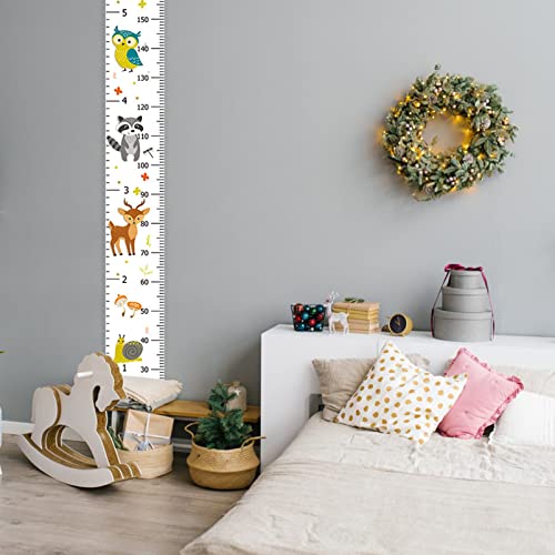 Animal Style Kids Height Chart - Canvas Growth Ruler for Nursery Wall Decor