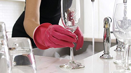 Casabella Premium Waterblock Reusable Cleaning Gloves - Medium, Pink