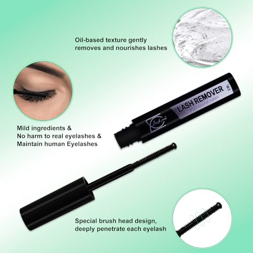 LASHSUN Cluster Lash Remover & Extension Kit with Bond, Seal, and Tweezers