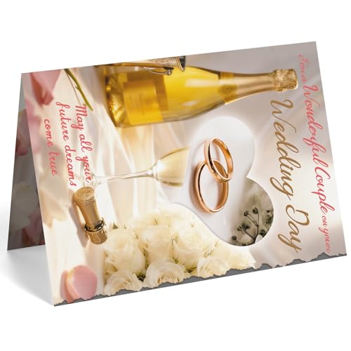 Missonemi Wedding Card for Bride and Groom, 5x7 Inch Couple Greeting Card