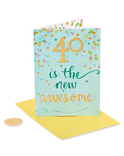 Papyrus 40th Birthday Card - 40 Is The New Awesome Premium Greeting Card