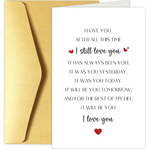Chenive Romantic Anniversary Greeting Card for Husband, Wife and Partner