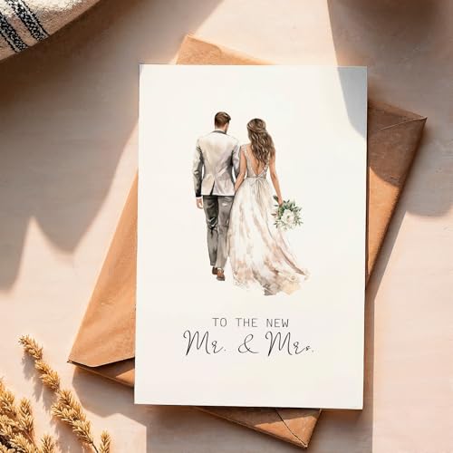 20 Pack Wedding Congratulations Cards with Envelopes - Watercolor Designs