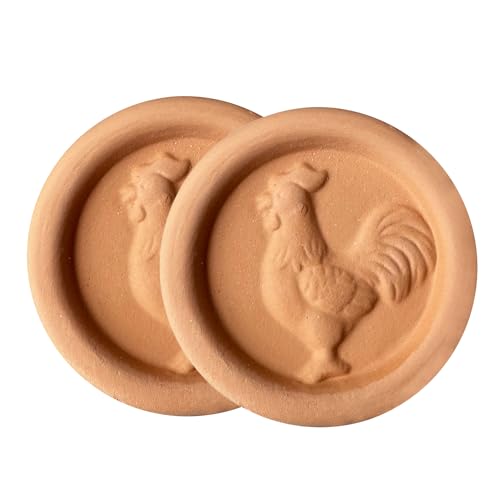 OULLYY 2 Pcs Roosters Terracotta Brown Sugar Keeper Disc - Reusable Food Storage Softener