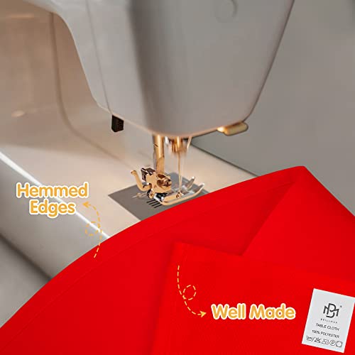 Red 90x156 Inch Tablecloth Pack of 4 for 8ft Rectangular Tables - Premium Polyester