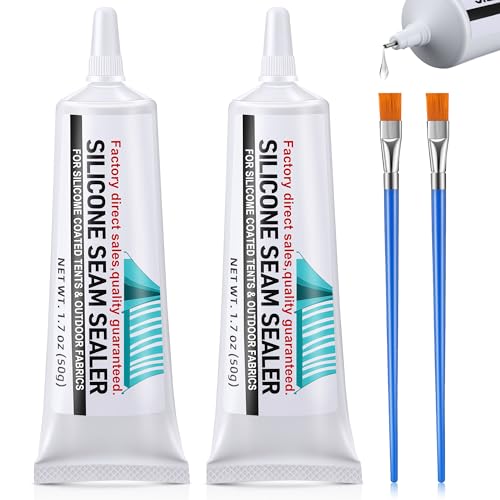 2 Pcs Tent Seam Sealer Waterproof Fast Dry Clear Sealant for Tents, Tarps, Awnings