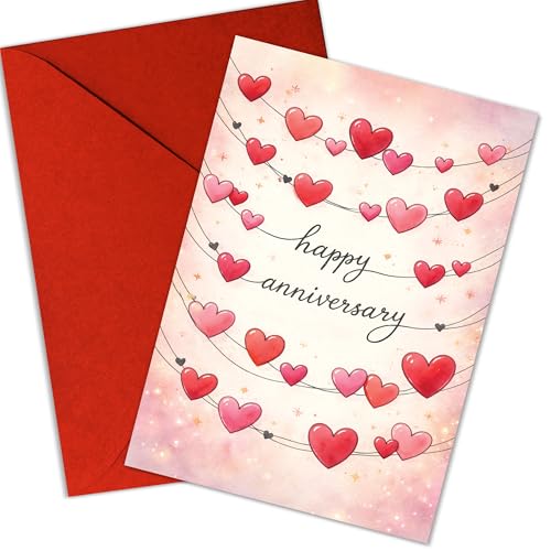 Hieprints Romantic Anniversary Card for Husband, Wife, Boyfriend, or Girlfriend