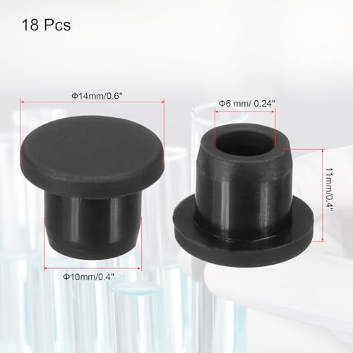 PATIKIL Silicone Rubber Plugs 18 Pcs T-Shaped Stoppers for 9-10mm Holes