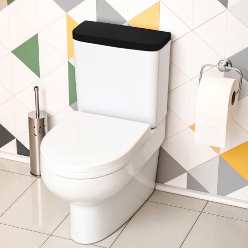 Universal Washable Toilet Tank Lid Cover Set - Soft Fabric, Fits Standard & Elongated Toilets