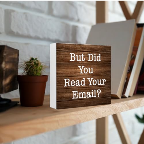 Funny Wooden Box Sign - 'But Did You Read Your Email?' - 5x5