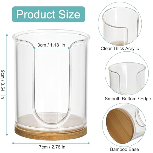 Acrylic Bathroom Cup Dispenser for 3 oz Disposable Cups, Clear Vanity Holder