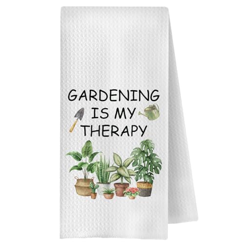 Gardening is My Therapy Kitchen Towels - 16x24 Inches Decorative Hand Towels for Home
