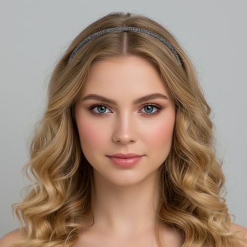 Xinjoduz 6-Piece 4mm Thin Skinny Headbands for Women Shiny Hair Bands