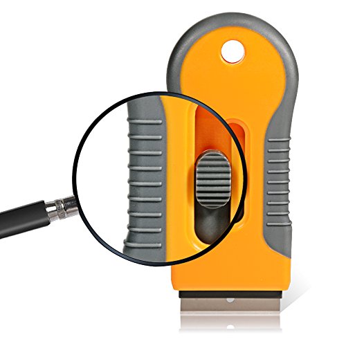 EHDIS Yellow Car Sticker Remover & Glass Cooktop Scraper with 10 Blades