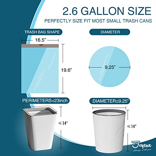 JOYEUX 2.6 Gallon Small Trash Bags with Drawstring, 66 Count - Beachside Breeze
