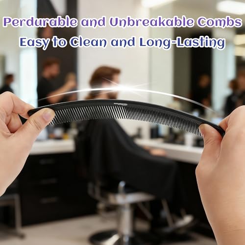 Carbon Fiber Teasing Comb Set Fine Tooth Hair Barber Combs 2Pcs