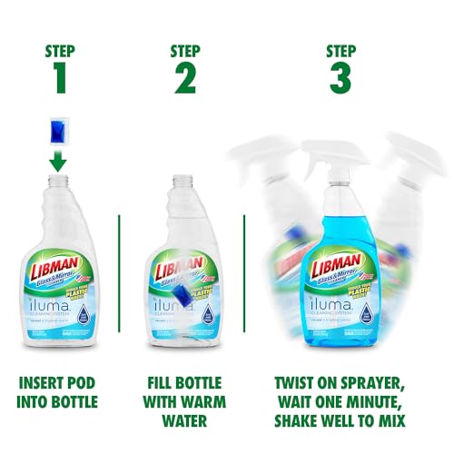 Libman Iluma Glass & Mirror Cleaner Refill Pods - 3 Pack