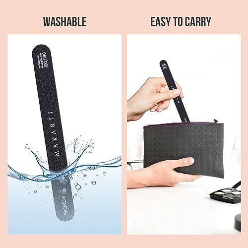 Makartt Nail Files 100/180 Grit 2pcs - Double Sided Emery Boards