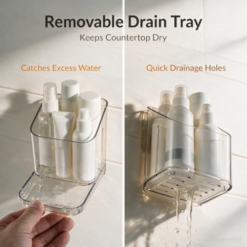 Clear Toothbrush Holder - Detachable Design, Dual-Use Organizer for Bathroom & Kitchen