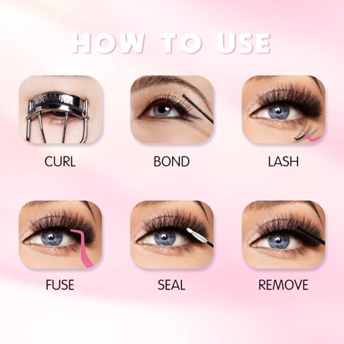 LASHGLSO 320 Pcs DIY Cluster Lashes Kit with Lower Wispy Lashes