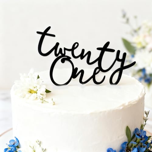 Elegant Acrylic Twenty One Cake Topper for 21st Celebrations