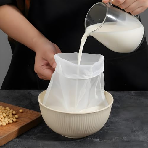 12 Pack Nylon Straining Bags for Juicing, Nut Milk & Wine