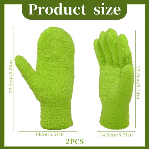 Microfiber Plant Cleaning Gloves - 2 Pack, Reusable & Washable
