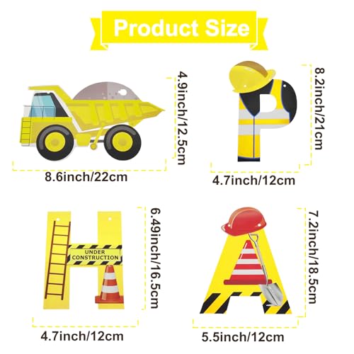 Construction Birthday Banner with Dump Truck Garland - Pre-Assembled Party Decor