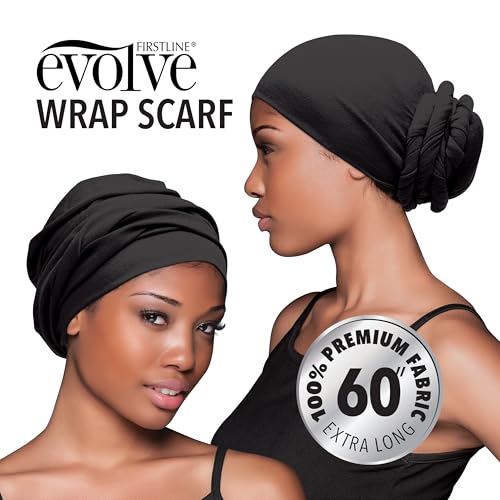 Evolve Black Wrap Scarf - Lightweight Anti-Frizz Hair & Fashion Accessory