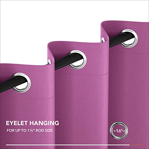 Deconovo Fuchsia Pink Blackout Curtain 42"W x 108"L - Insulated Door Panel