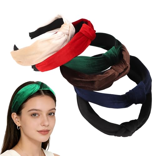 Esitrormi 6-Piece Velvet Knotted Headbands Non-Slip Hair Accessories
