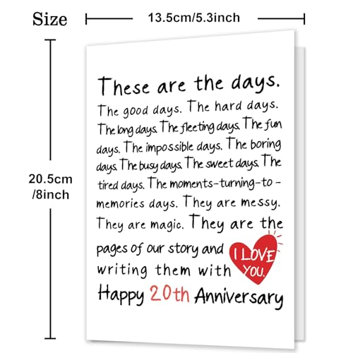 20th Anniversary Card for Couple - Happy Anniversary-110 Edition