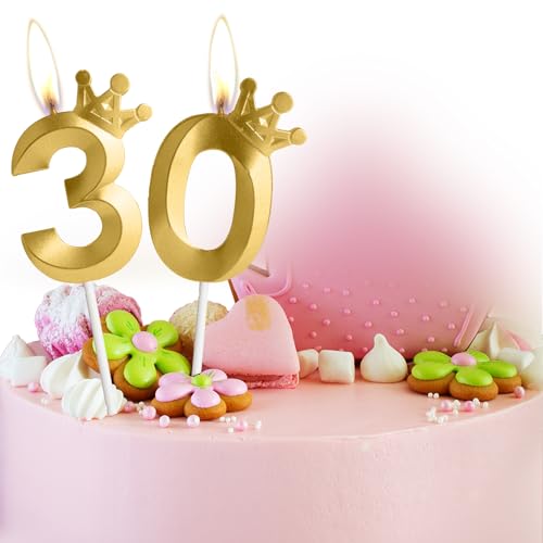 Metallic Gold 19 Birthday Candle - Cake Topper Decoration