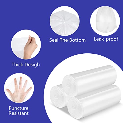 XYBAGS 1.2 Gallon Clear Trash Bags - 150 Count Small Garbage Liners for Office & Bathroom