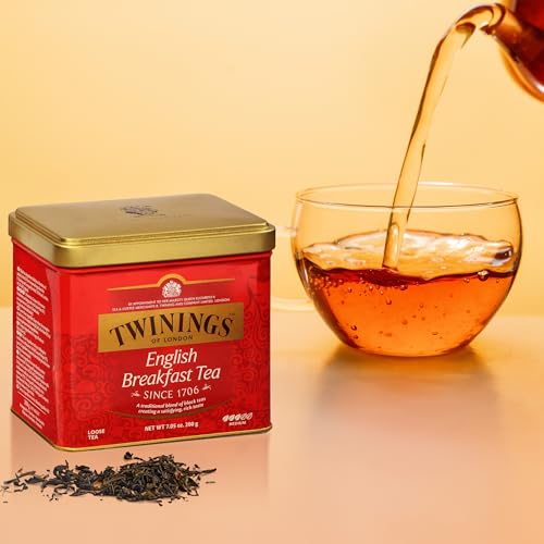Twinings English Breakfast Loose Leaf Black Tea, 7.05 oz Tins (Pack of 6)