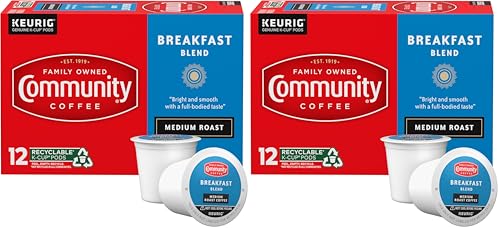 Community Coffee Breakfast Blend Medium Roast K-Cup Pods - 12 Count (Pack of 2)