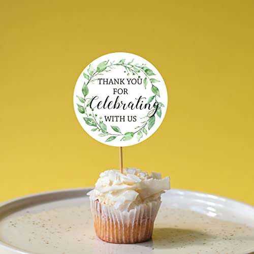 2-Inch Round Thank You Stickers - 50 Pack for Weddings & Parties