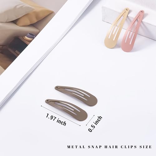 Cptots 48 Pcs Small Metal Snap Hair Clips Water Drop Barrettes for Women