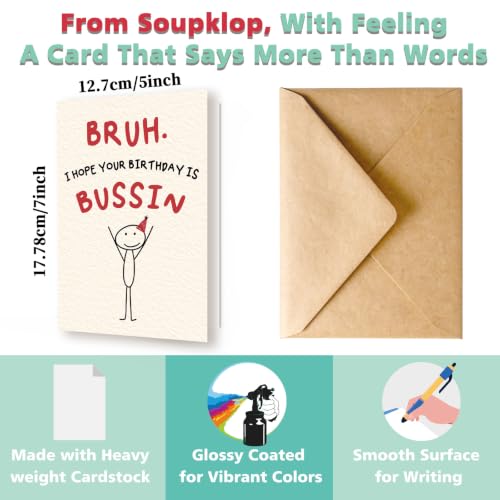 Funny Gen Z Birthday Card for Teens - BRUH Meme Slang
